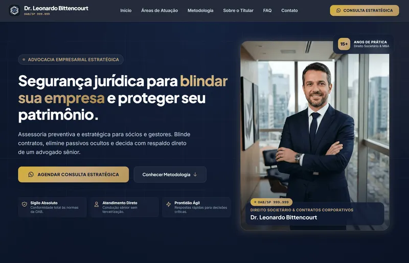 Prévia do template de advocacia Advocacia Empresarial & Direito Corporativo