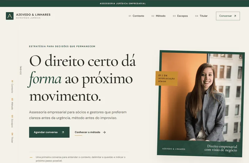 Prévia do template de advocacia Assessoria Jurídica Empresarial & Estratégica